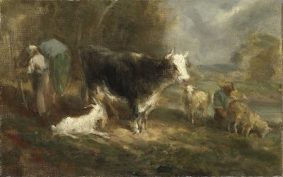 Bauernhof mit Vieh von Eugène Fromentin Dupeux