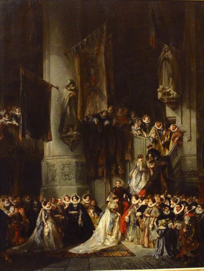 Eine Zeremonie in der Kirche von Delft von Eugene Isabey