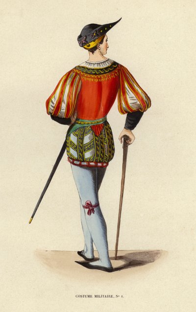 Militärische Uniform (farbige Gravur) von European School