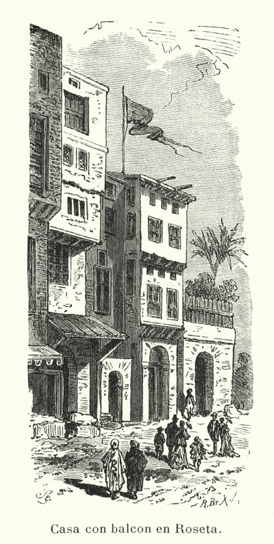 Haus mit Balkon in Rosetta, Ägypten von European School