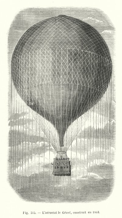 Der Aerostat Le Géant, gebaut 1863 von European School