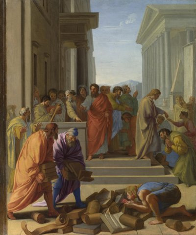 Der heilige Paulus predigt in Ephesus, 1649 von Eustache Le Sueur