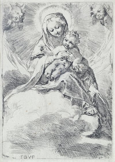 Madonna in den Wolken von Federico Barocci