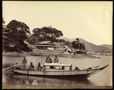 Japanisches Hausboot und Besatzung von Felice Beato