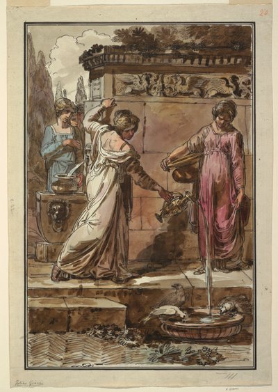 Fünf Frauen an einem Brunnen von Felice Giani