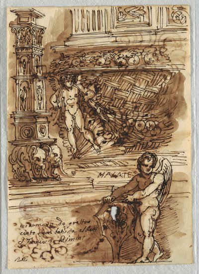 Motive aus dem Tempio Malatestiano, Rimini von Felice Giani
