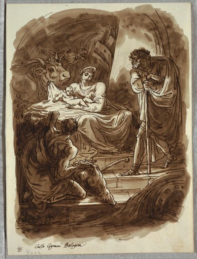 Die Geburt Christi, Studie nach Carlo Cignani von Felice Giani