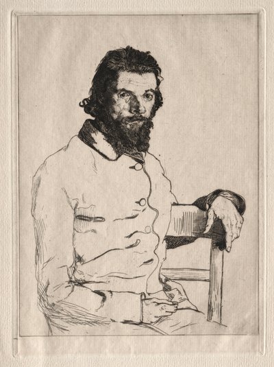Porträt von Meryon, sitzend von Felix Bracquemond