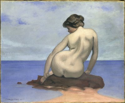 Badende auf einem Felsen sitzend, 1910 von Felix Edouard Vallotton