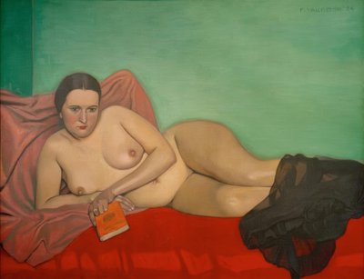 Nackte Frau mit Buch von Felix Edouard Vallotton
