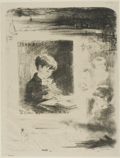 Kind zeichnet (Jean Buhot) von Felix Hilaire Buhot