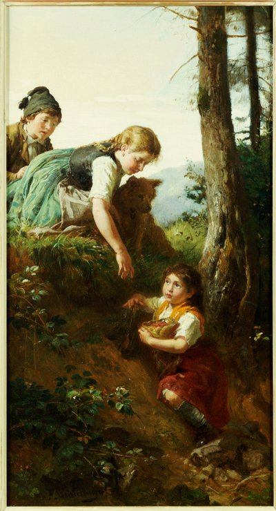 Kinder pflücken Beeren von Felix Schlesinger