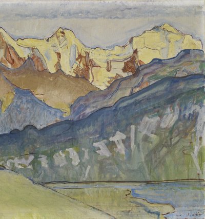 Eiger, Mönch und Jungfrau von Beatenberg aus von Ferdinand Hodler