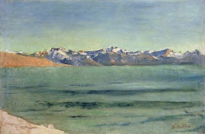 Sonnenaufgang über dem Mont Blanc, ca. 1890 von Ferdinand Hodler
