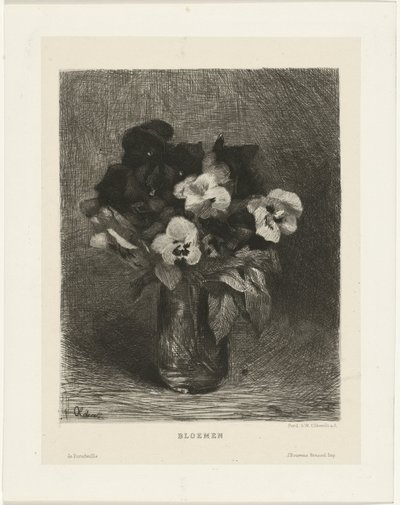 Veilchen in einer Vase von Ferdinand Oldewelt