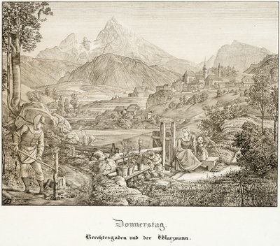 Donnerstag: Berchtesgaden und der Watzmann von Ferdinand Olivier