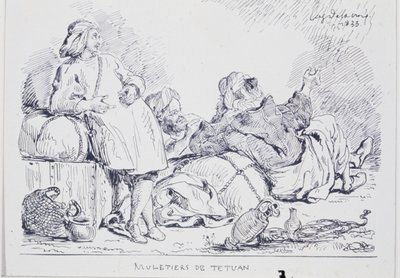 Maultiertreiber aus Tetuán, 1833 von Ferdinand Victor Eugene Delacroix