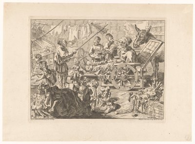 Pulcinella in einem fahrbaren Stuhl von Filippo Vasconi