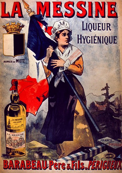 La Messine Liqueur Hygienique Werbung (Farblithografie) von Firmin Bouisset