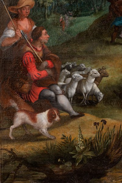 Predigt von Johannes in der Wüste von Flemish School