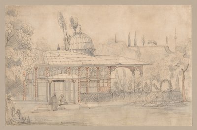 Pavillon in der Nähe einer Moschee von Félix Ziem