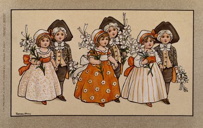 Lilien, viktorianische Karte von Florence Hardy