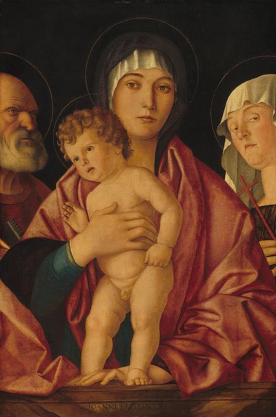 Madonna mit Kind und Heiligen von Follower of Giovanni Bellini