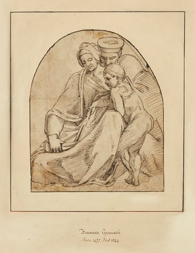 Eine Familie beim Lesen von Francesco (manner of) Granacci
