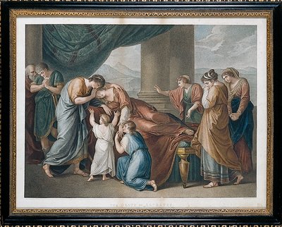 Der Tod der Alkestis, nach Angelika Kauffman von Francesco Bartolozzi