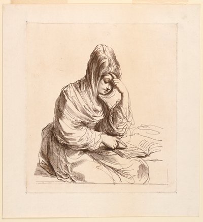 Frau beim Studieren von Francesco Bartolozzi