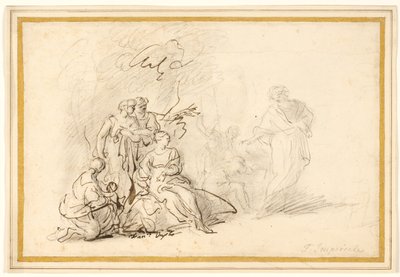 Rebecca versteckt die Hausgötter vor Laban von Francesco Fernandi