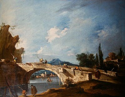 Eine Flusslandschaft von Francesco Guardi