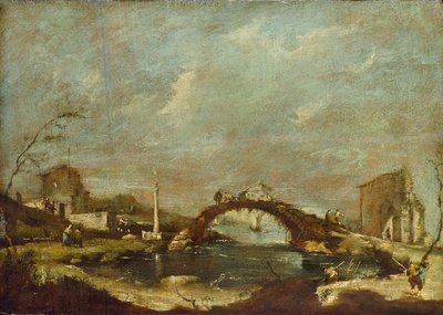 Capriccio-Landschaft, Mitte des 18. Jahrhunderts von Francesco Guardi
