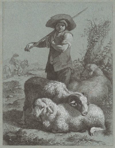 Hirtenjunge mit Schafen von Francesco Londonio