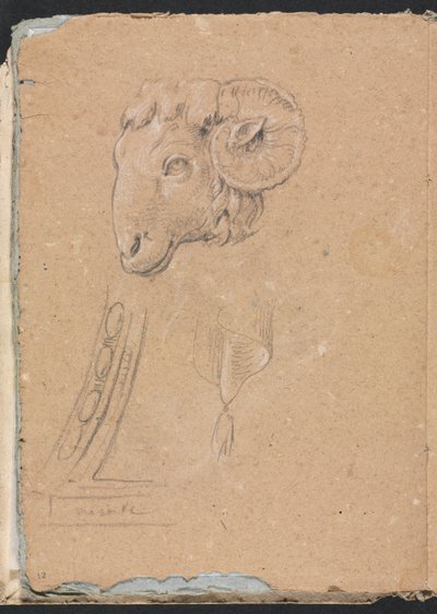 Verona Skizzenbuch: Widderkopf Seite 12, 1760 von Francesco Lorenzi