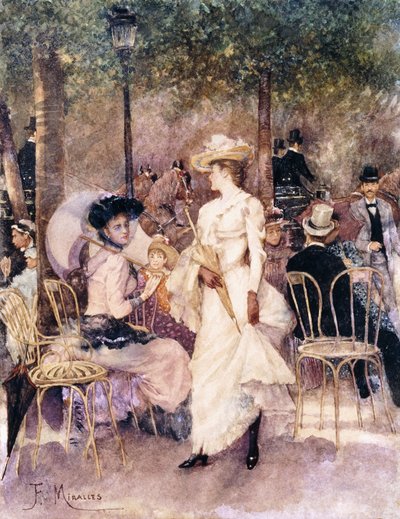Figuren in einem Park von Francesco Miralles Galaup