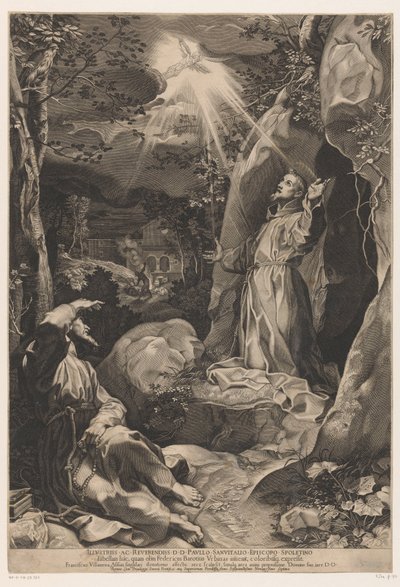 Der heilige Franziskus empfängt die Stigmata von Francesco Villamena