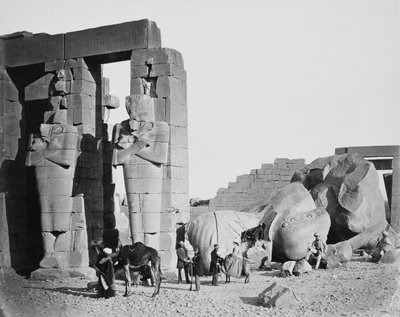 Das Ramesseum, Theben, Ägypten, 1858 von Francis Frith