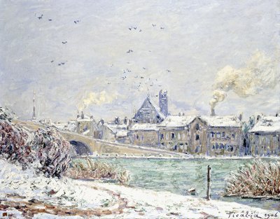 Villeneuve-sur-Yonne im Schnee von Francis Picabia