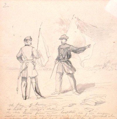 Flagge des Waffenstillstands, ca. 1860 von Francis Schell
