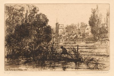 Hamertons Portfolio III: Twickenham Kirche von Francis Seymour Haden