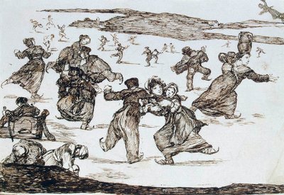Schlittschuhläufer, zwischen 1812 und 1823 von Francisco de Goya