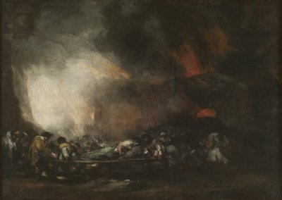 Krankenhausbrand, ca. 1810 von Francisco Goya de