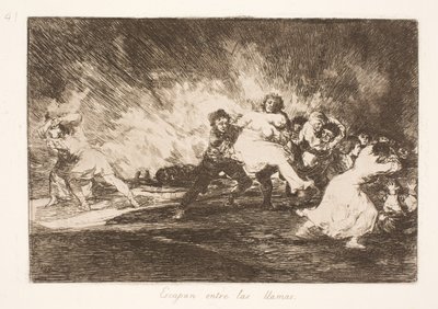 Sie fliehen durch die Flammen (41) von Francisco de Goya