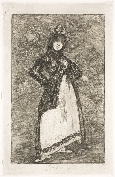 Maja vor einem Hintergrund von Dämonen von Francisco de Goya
