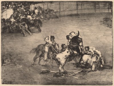 Picador von einem Stier erwischt von Francisco de Goya