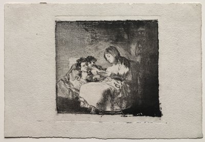 Frau liest zwei Kindern vor, 1824-1825 von Francisco de Goya