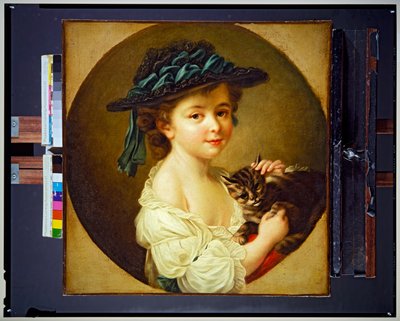 Mädchen mit Katze von Francois Hubert Drouais