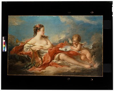 Musik lehrt Amor die Leier zu spielen von François Boucher
