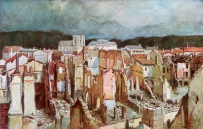 Die Ruinen von Verdun, Juni 1916, 1926 von Francois Flameng